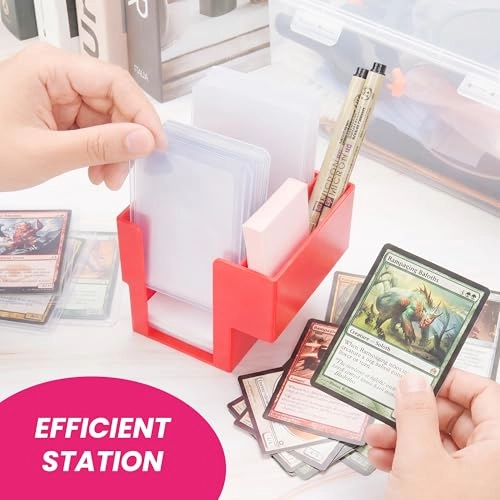 Dual Sleeve & Toploader Dispenser Station - 2pcs 400 Penny Sleeves 50 Card Savers