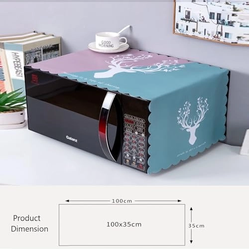 Microwave Oven Cover - 100 x 35 cm Waterproof Serinity Wave Design
