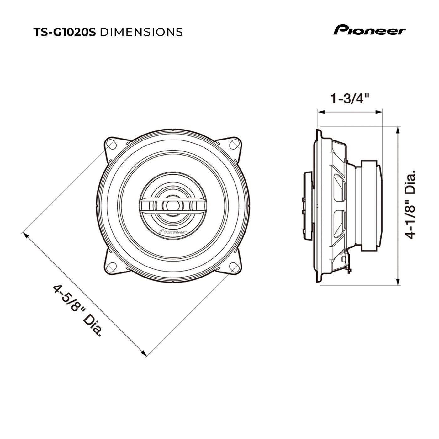 TS-G1020F - 10 cm (4") 2-Way Coaxial