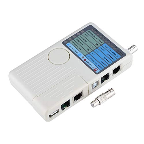 Optimal Shop 4 in 1 Network Cable Tester - RJ-11 RJ-45 USB BNC one-button automatic scan