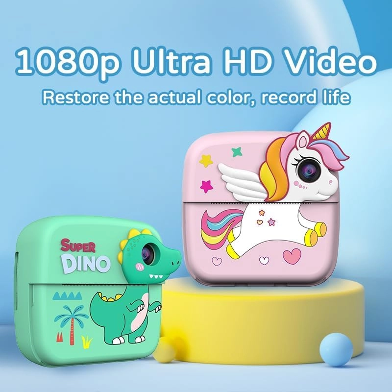 Kids Camera Instant Print - 1080P 32GB Pink