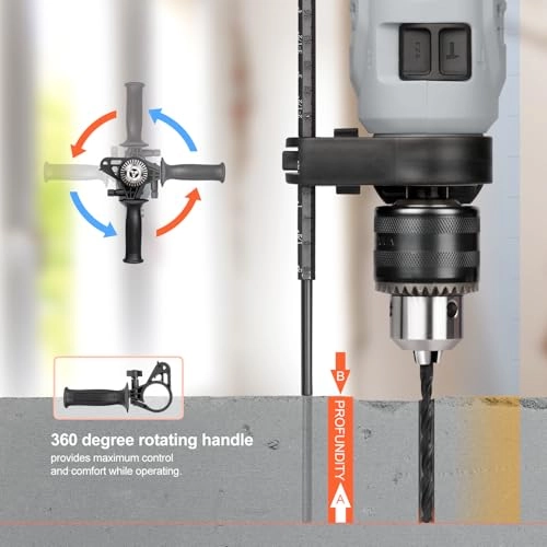 Corded Hammer Drill - 4.5Amp 0-3000 RPM 1/2 Inch Chuck