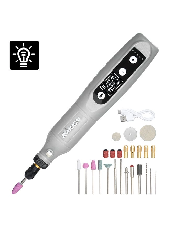 AL RAID Mini Electric Grinder - 5-Speed USB Charging Grey