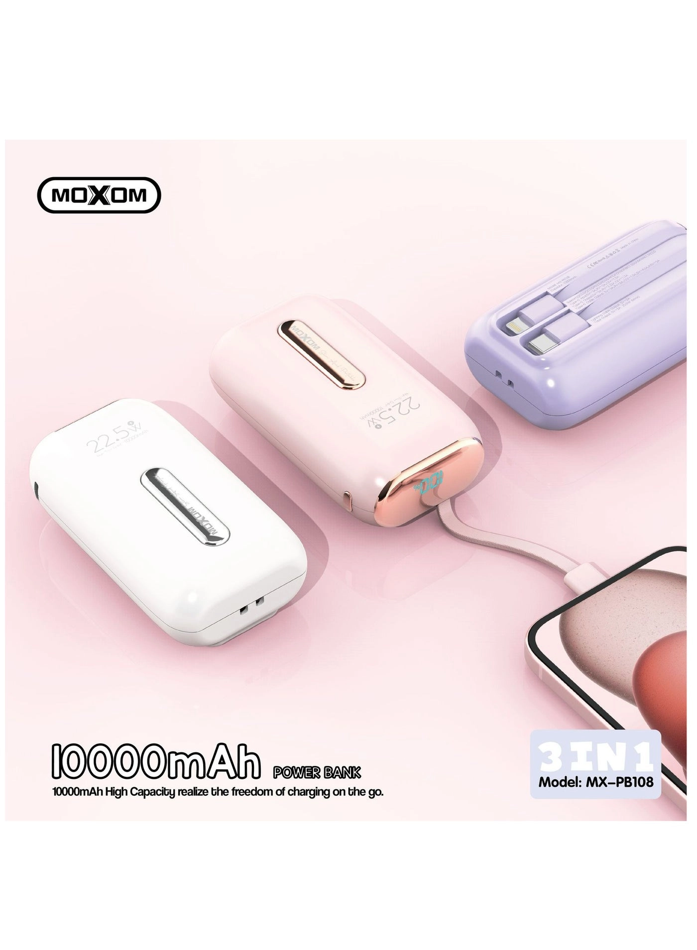 MX-PB108 - 10000 mAh PD 20W SCP 22.5W Fast charging