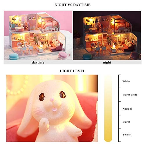 Pinellia Time DIY dollhouse kit - Pink with LED light