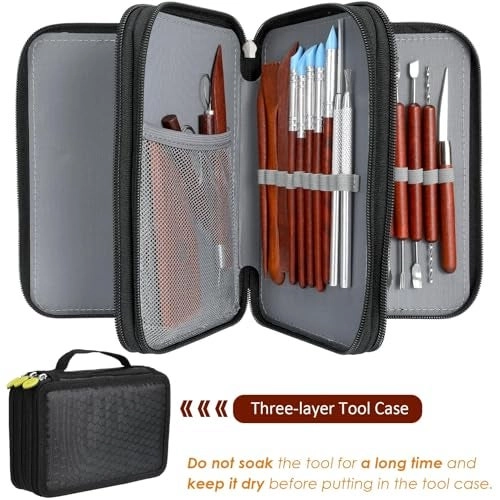Pottery Tools - stainless steel Wood rubber 42pcs