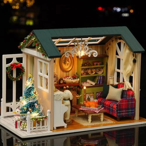 DIY Miniature Dollhouse Kit - Christmas