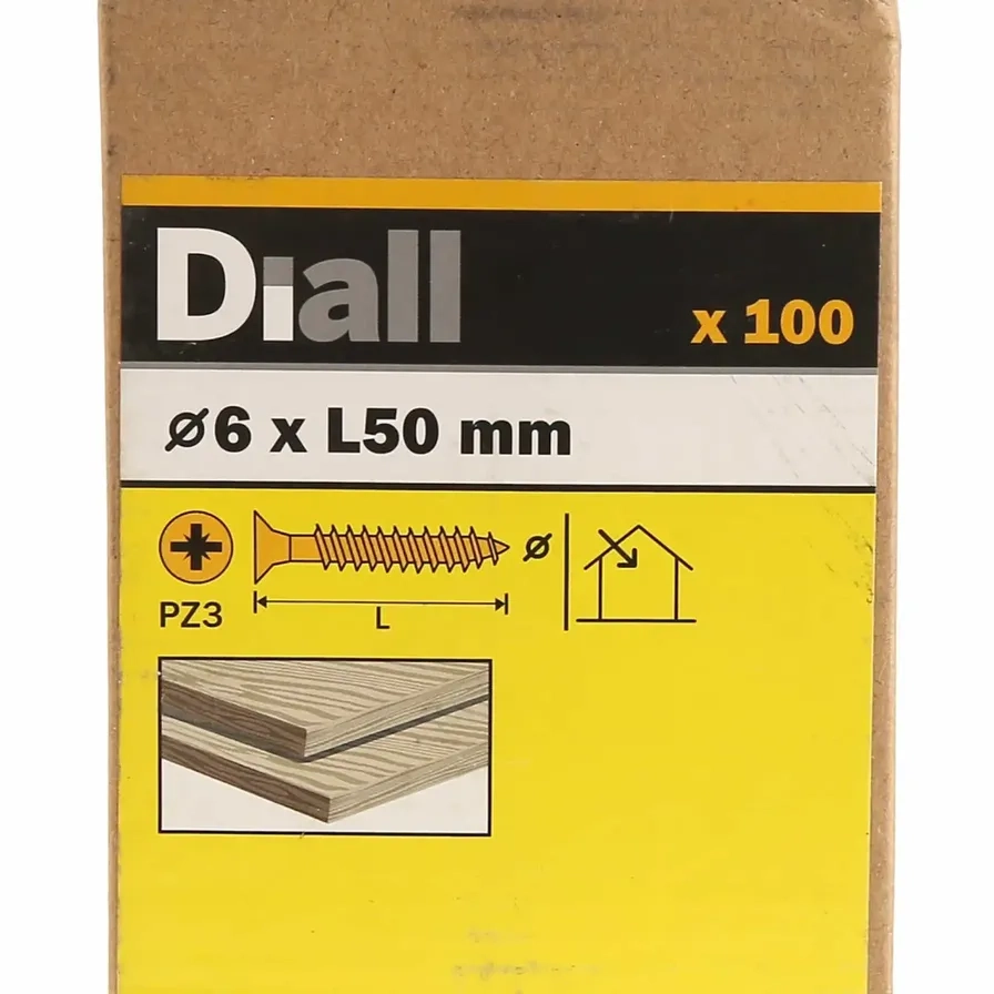 Zinc-Plated Carbon Steel Wood Screw Pack 6mm 50mm