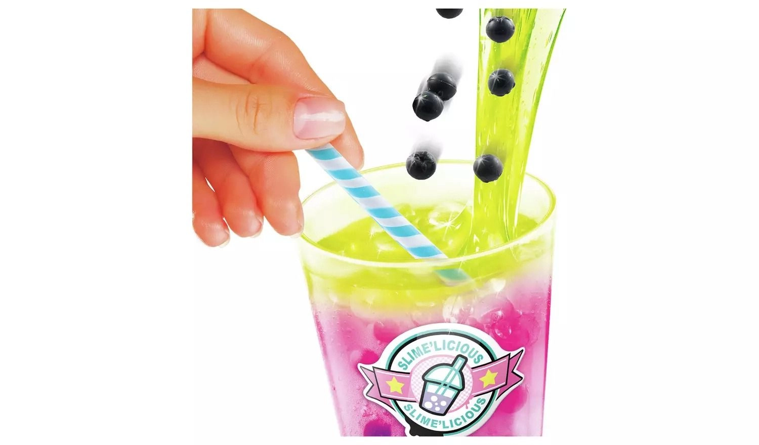 So Slime Slimelicious Slime'Presso Machine - 10 Slime powders 5 Slimes Premade 8 Decoration bags 3 Cups 3 Straws 1 Recipe Card