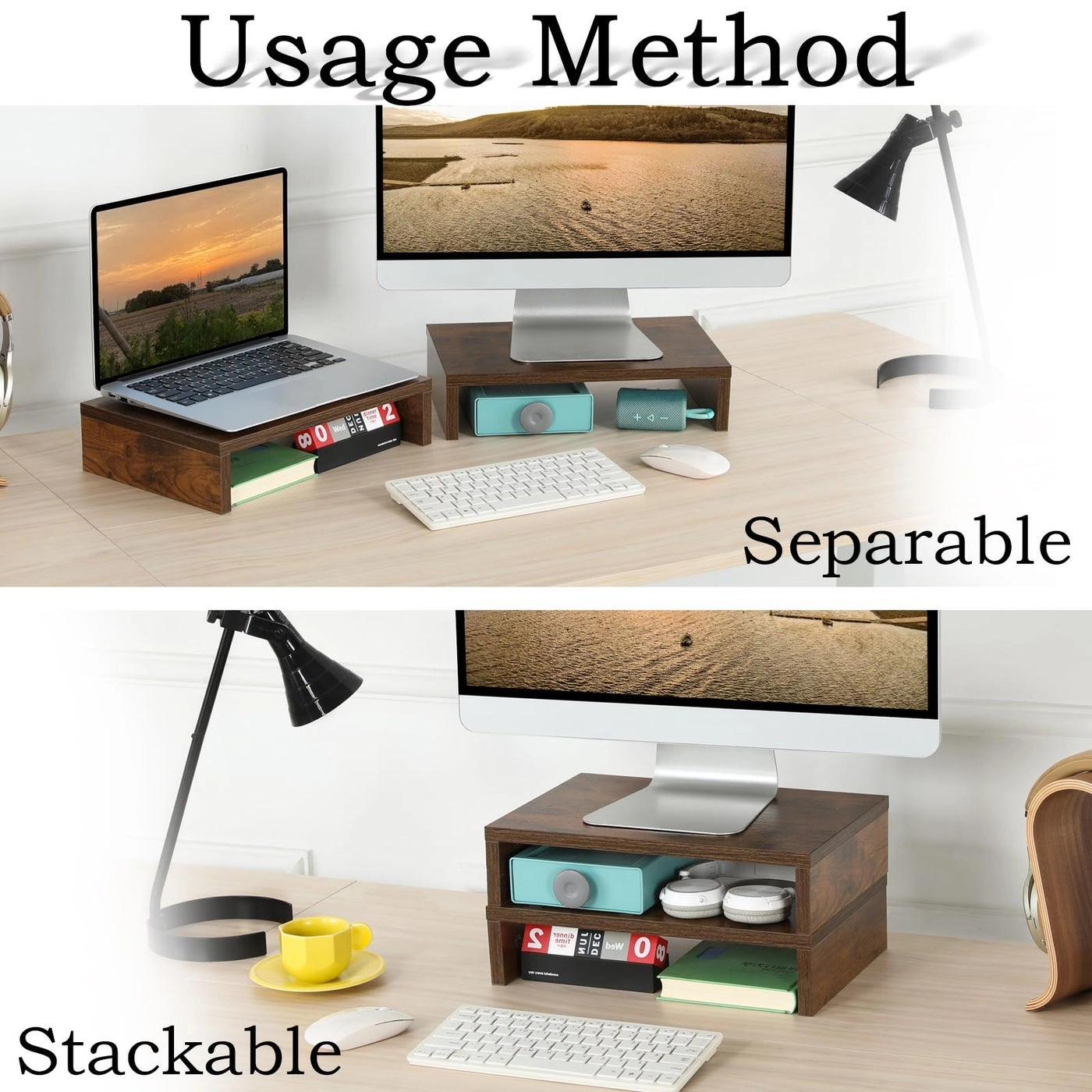 Adjustable Monitor Stand Riser Pack