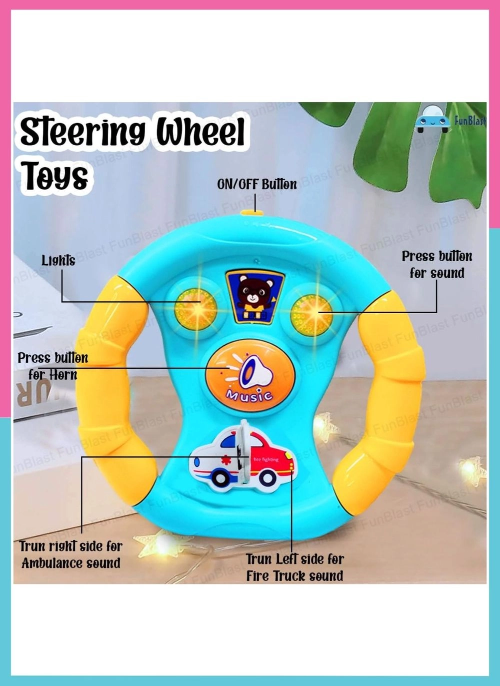 Baby Steering Wheel Musical Toy - Suitable for 12 months & above