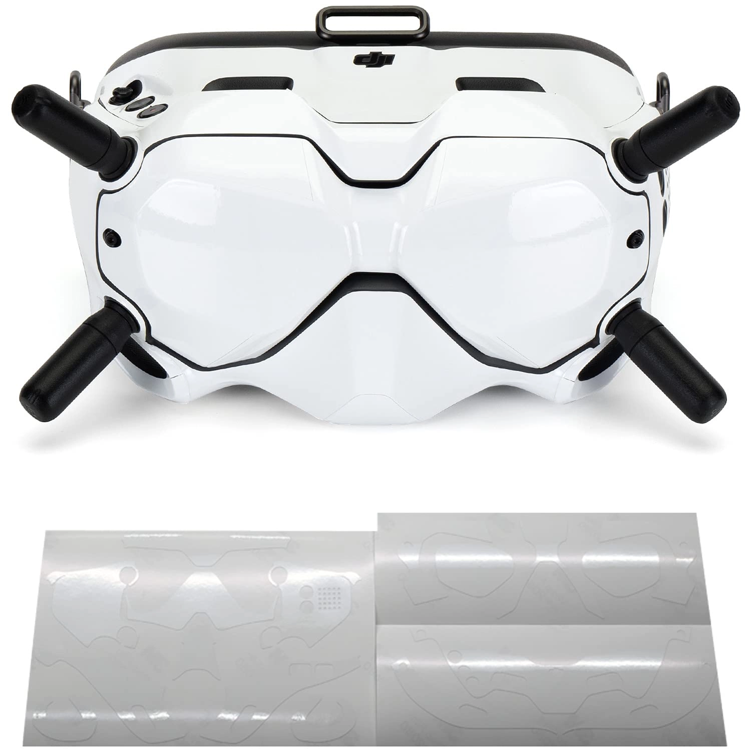 WRAPGRADE Skin Compatible with DJI FPV Helmet V2 - Racing White Film