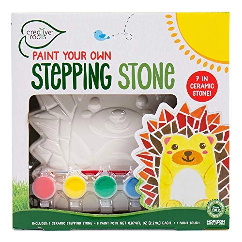 Creative Roots Mosaic Hedgehog Stepping Stone - 7Inch 6 VIBRANT ACRYLIC PAINTS
