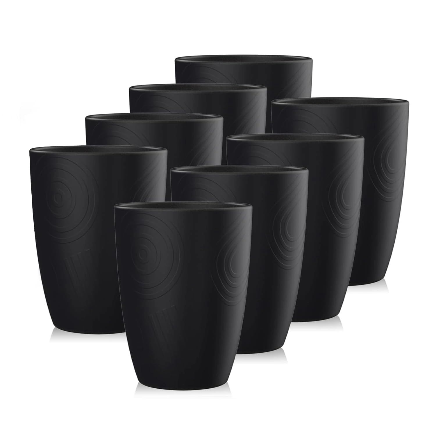 wrova Reusable Plastic Cup - 8 pcs Striped 350 ml
