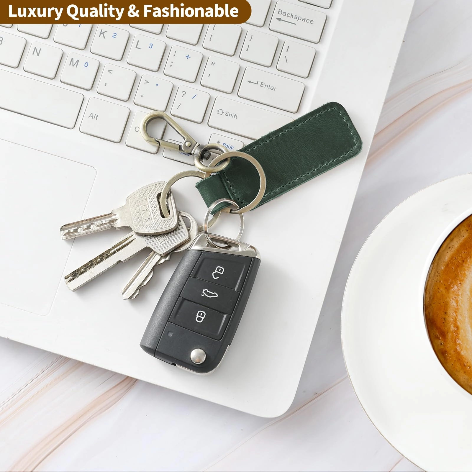 Leather Keychain - Car