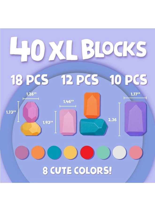 Stacking Rocks - 1 year+ 40 pieces