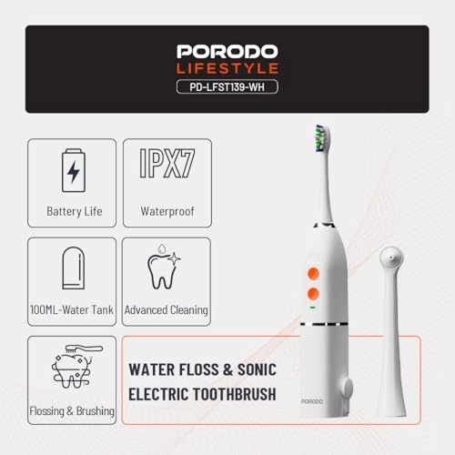 Lifestyle Water Floss & Sonic Electric Toothbrush - 100mL 25 Days Battery Life IPX7