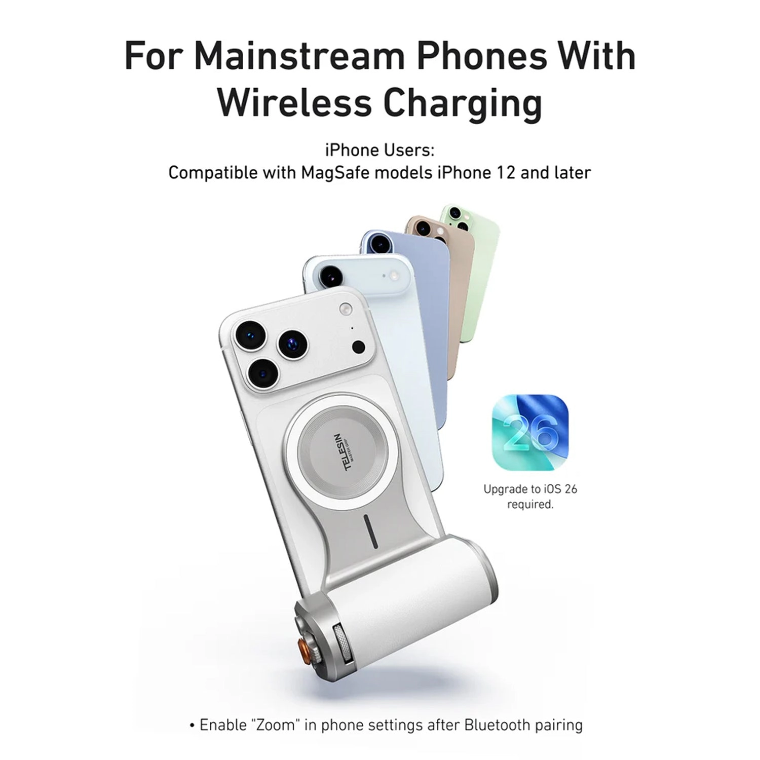 Magnetic Pro Shot Imaging Camera Grip - 3200mAh Battery Shutter Button for iPhone 12 and Later