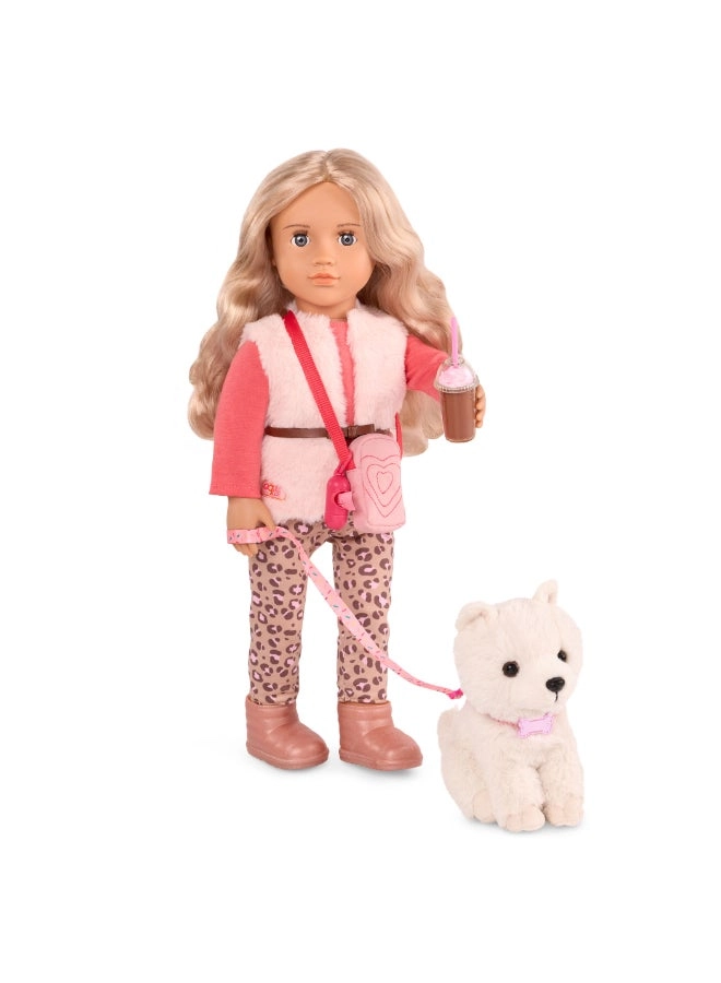 Kinsley Fashion Doll - 18-inch + Kenzi Shih Tzu Pup - 6-inch Ages 3+