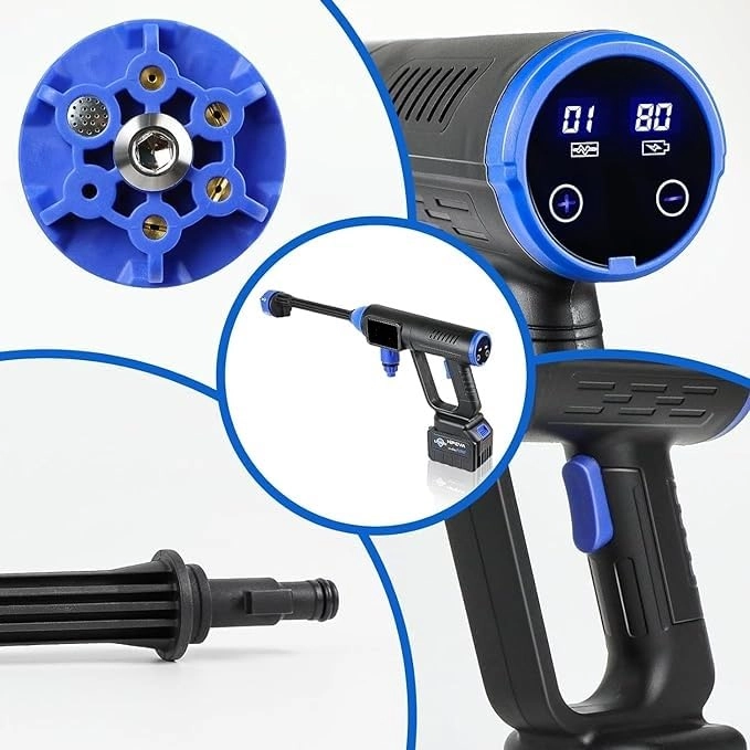 Cordless Portable Pressure Washer Gun - 48V 12000mAh 6 Spray Modes