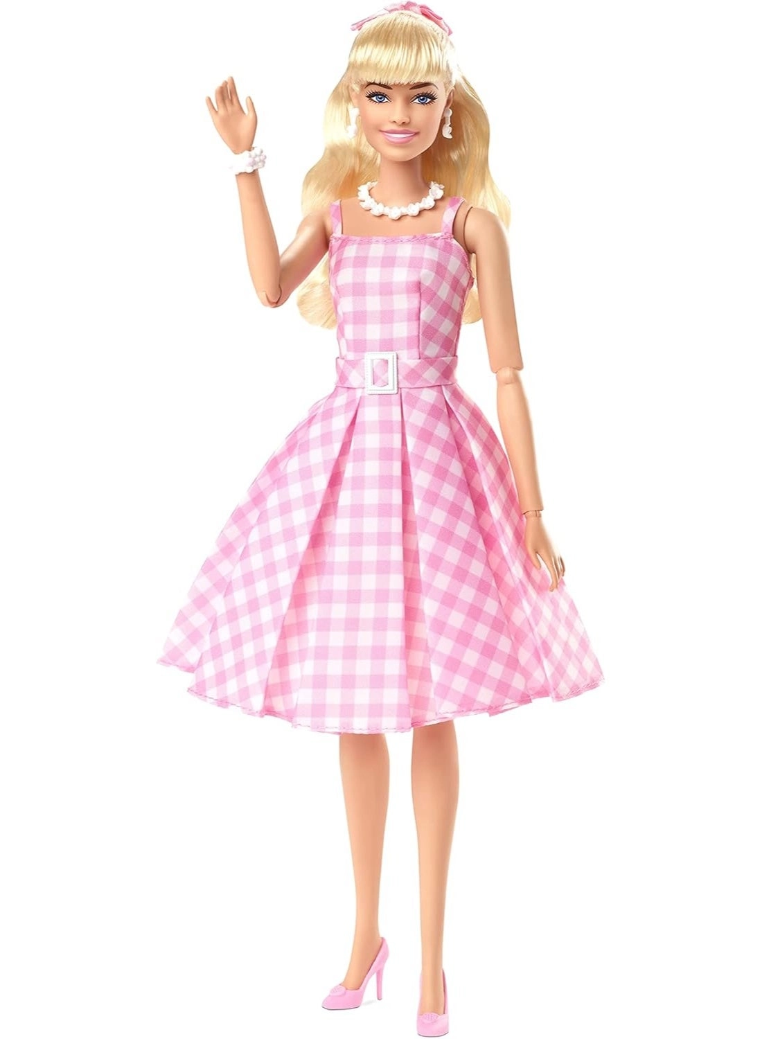 Margot Robbie as Barbie Collectible Doll - Pink Gingham Dress Posable Ages 3+