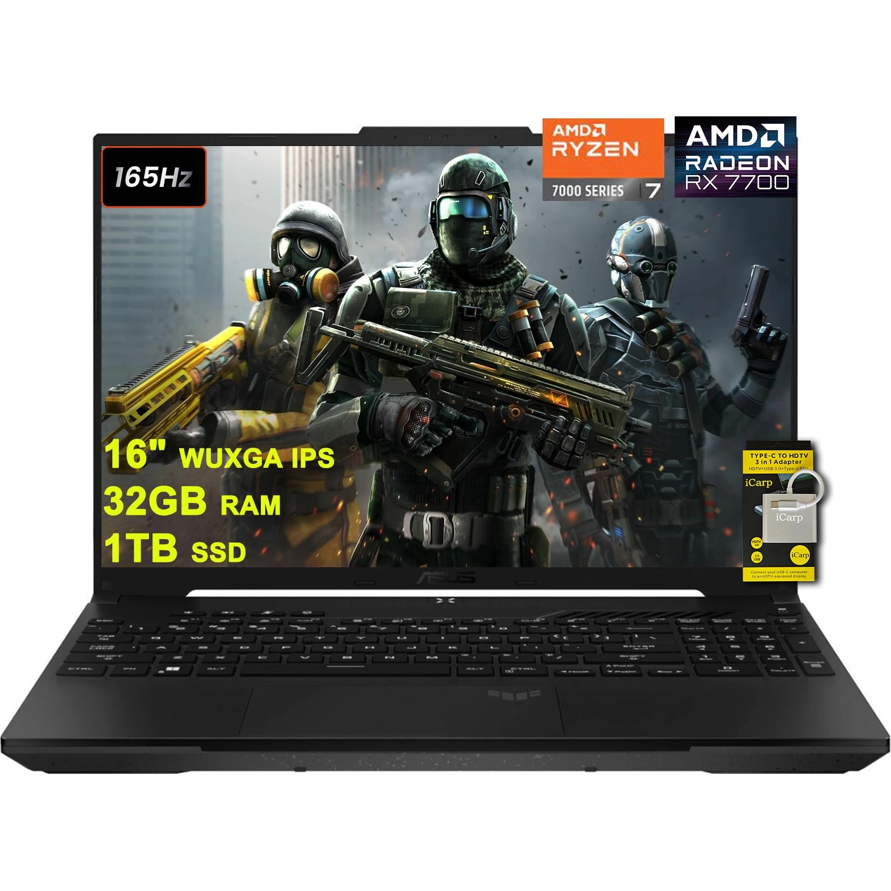 TUF Gaming A16 7735HS - 16'' Ryzen 7 7735HS 32GB DDR5 1TB SSD