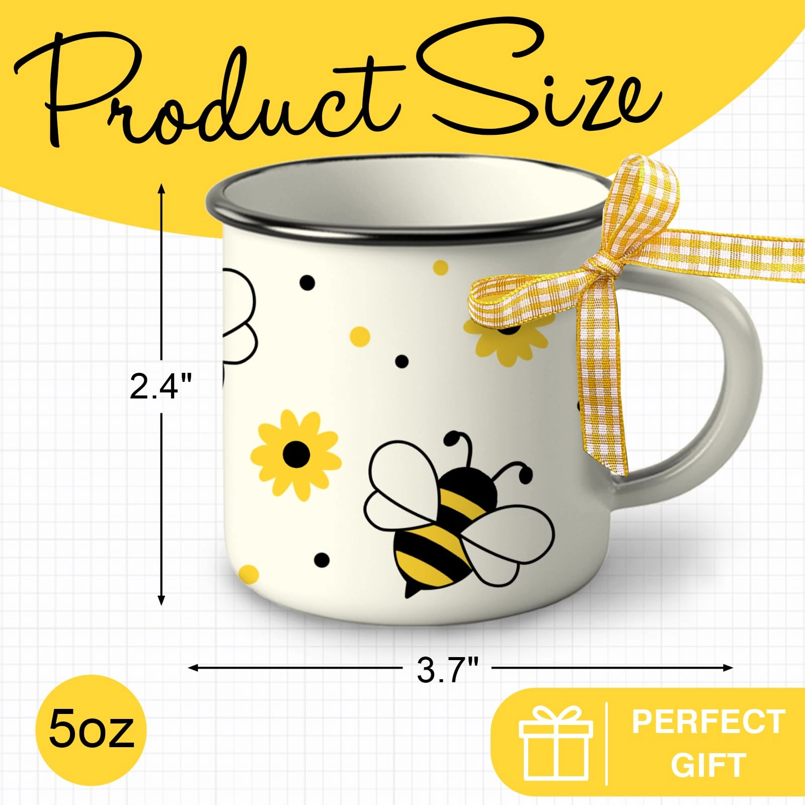 Bumble Bee Themed Mini Coffee Mug - 3 pcs