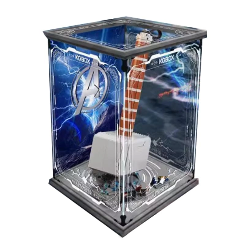 HCAEIOFJ Clear Acrylic Display Case for 76209 - 13.77x13.77x21.65in. Mirror Bottom+background