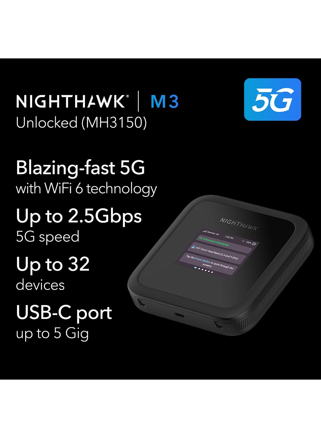 Nighthawk M3 - 5G 802.11ax 2.5 Gbps