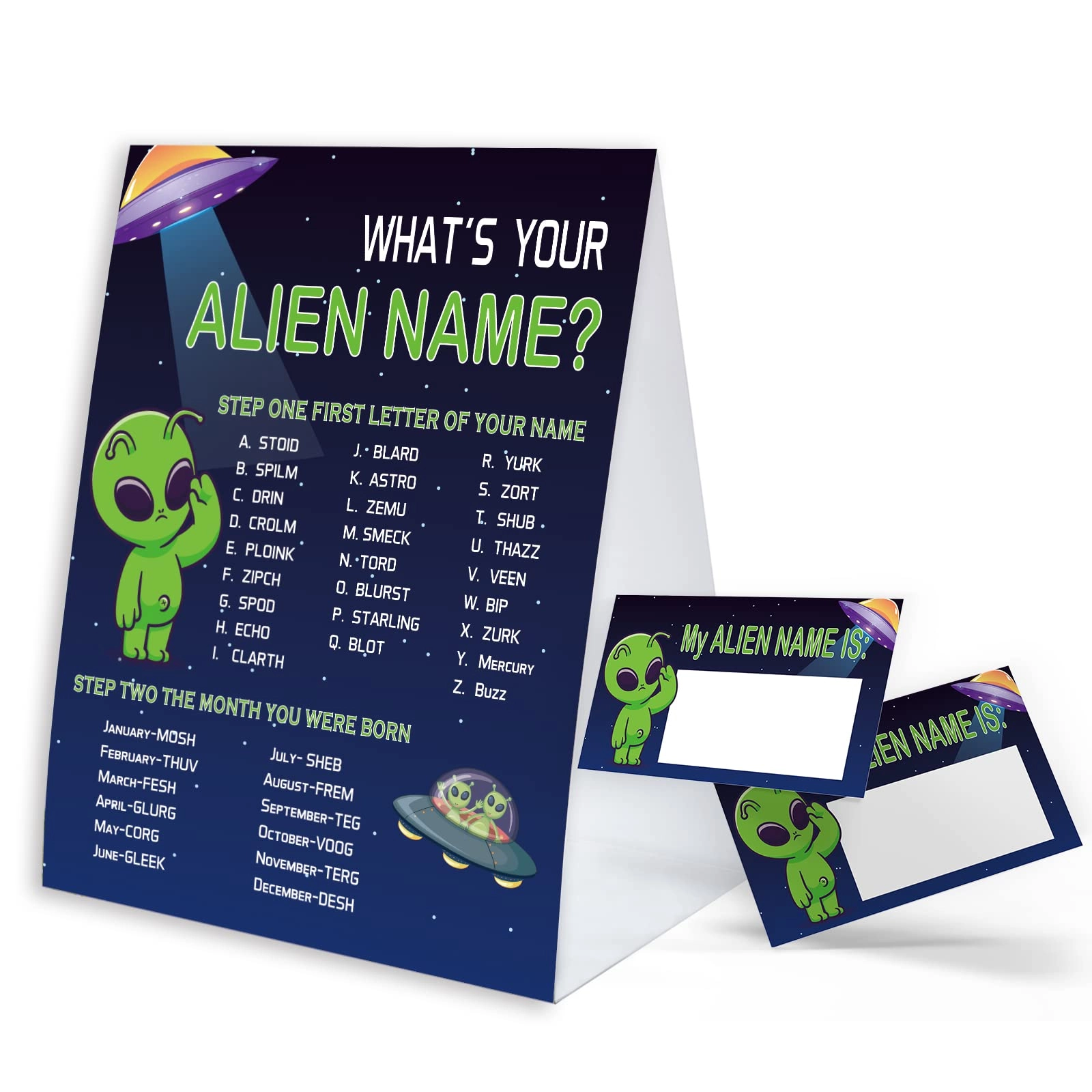 BEUFSE What's Your Alien Name Game Sign - 30 psc