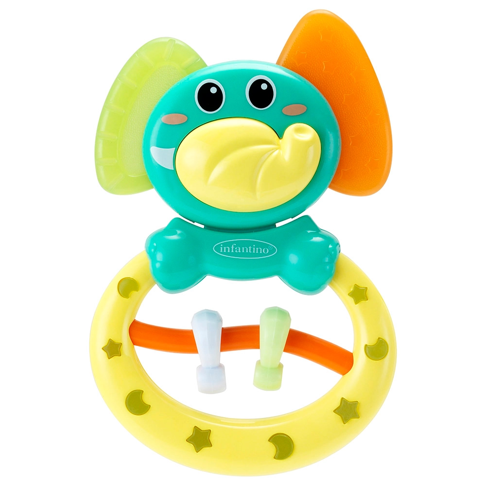 Infantino Rattle & Teether - 0 month BPA-free Elephant