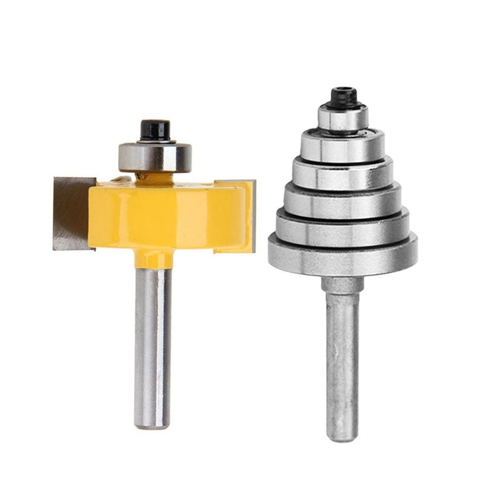 Yakamoz Router Bit Set - 1/4'' 2Pcs + Top Mounted Replacement Bearings - 10 Pcs
