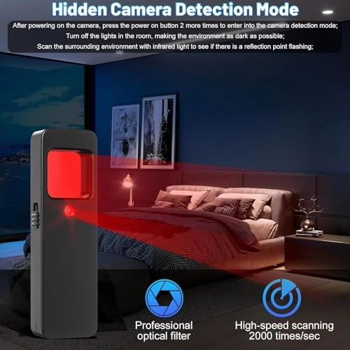 Hidden Camera Detector - Portable 1500 times/second scanning speed