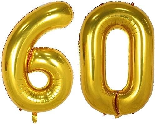 Number 60 Birthday Balloons Set - 6 Count Birthday