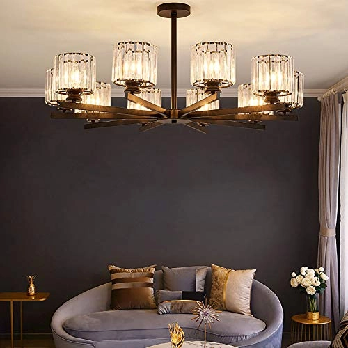 Sputnik Chandelier - Black and gold 10 head