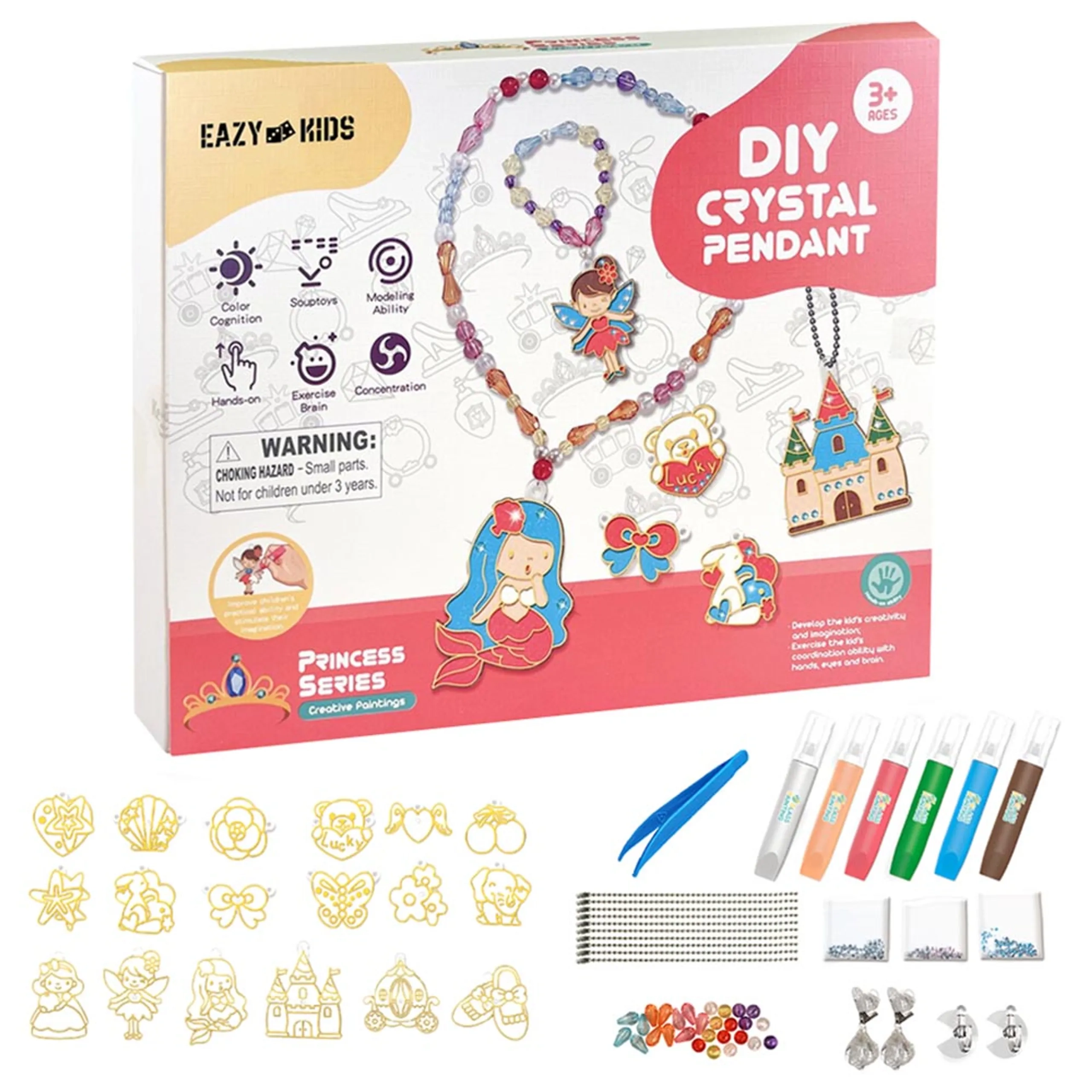 SAMBOX DIY Crystal Pendant Making & Coloring Set - XL Princess