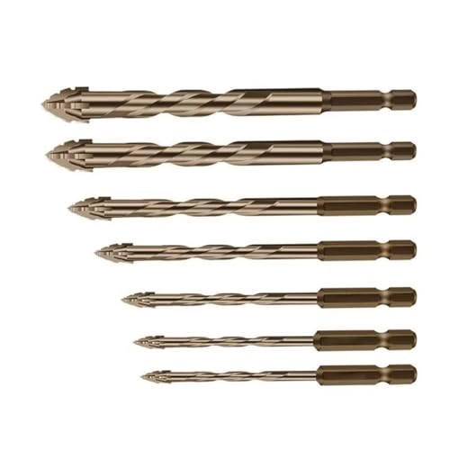 Power Drill Bits Set - Alloy Steel Carbide-Tipped 7-Piece 3-12mm