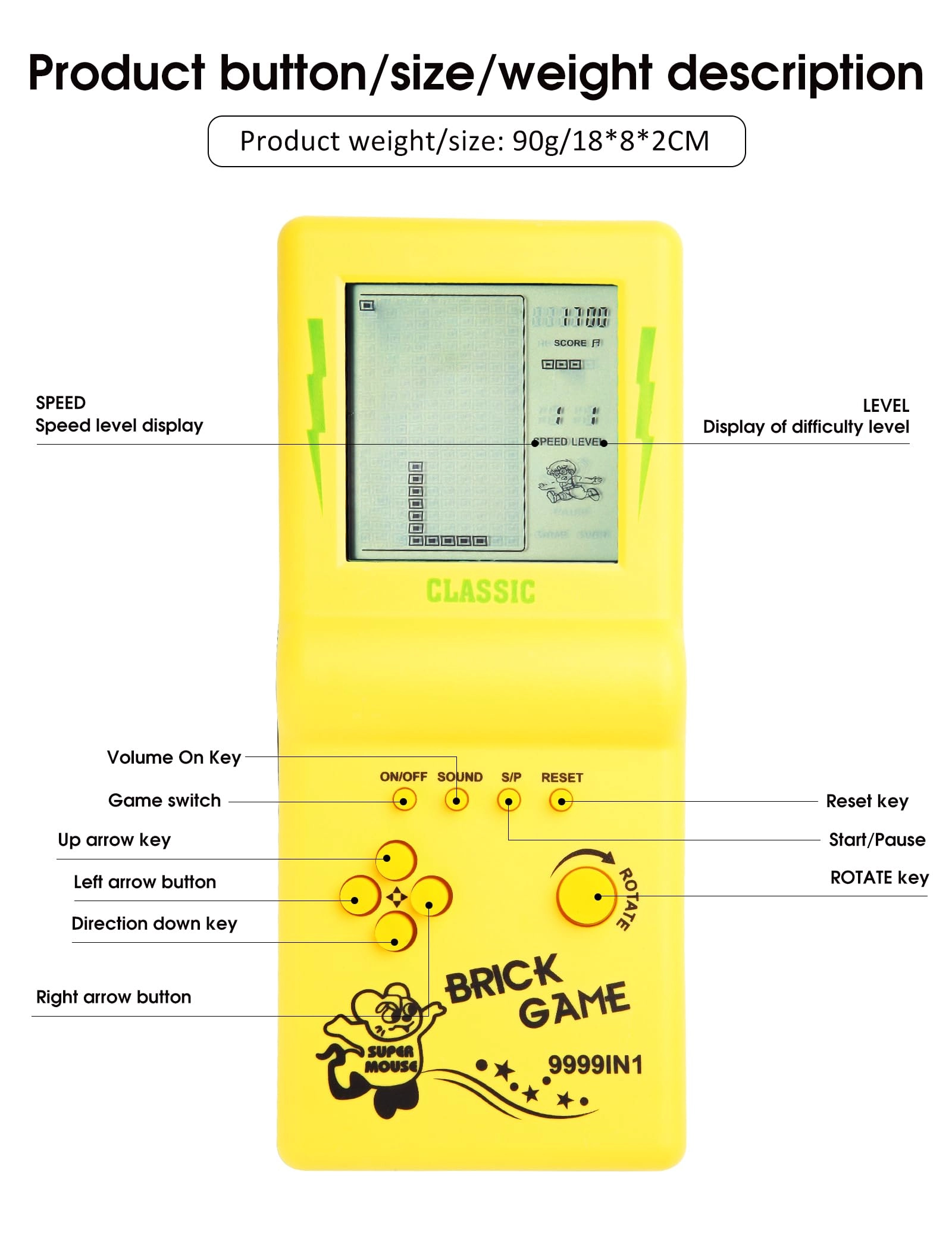 Retro Arcade Game Console - 3.5 Inches LCD Handheld
