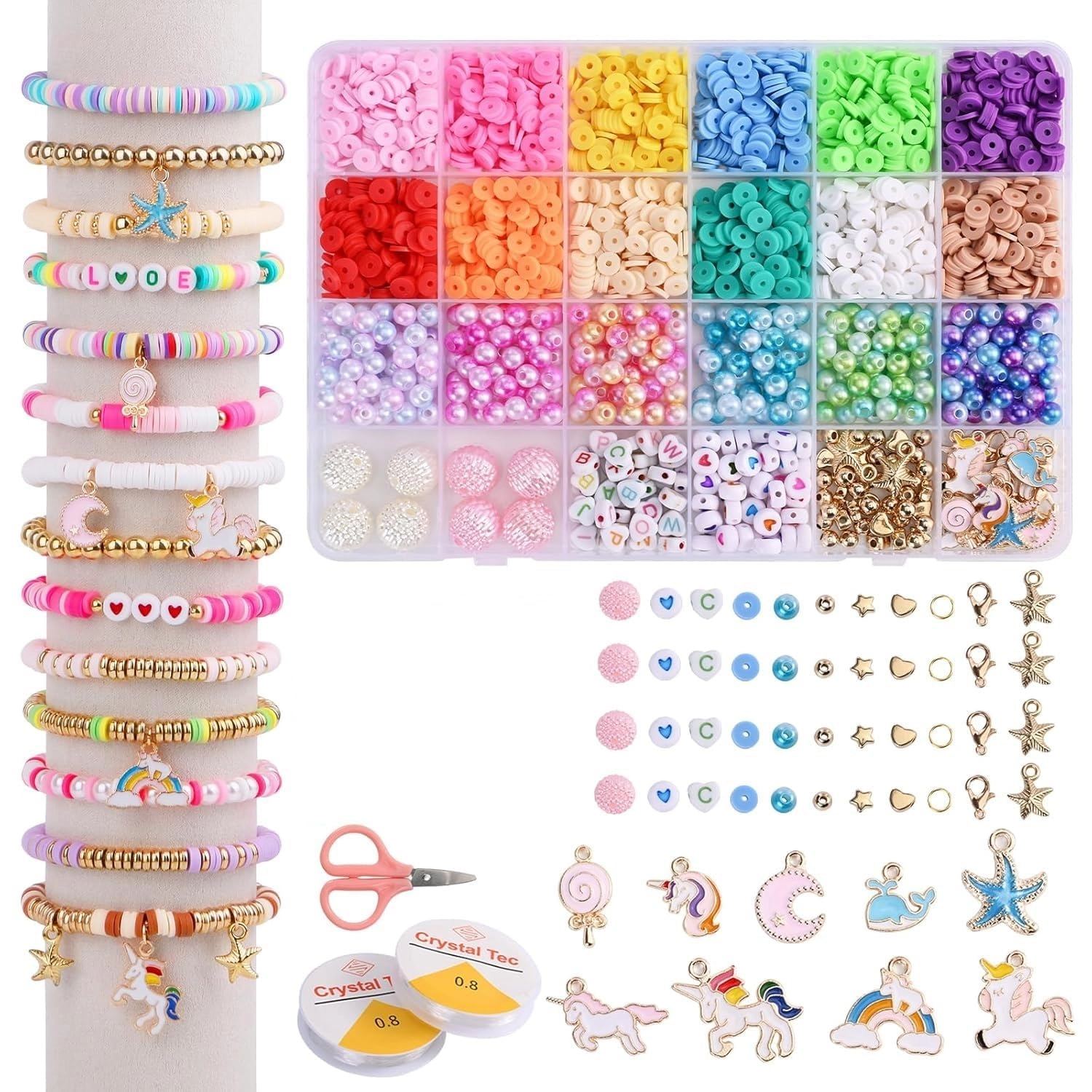 lommy Unicorn Bracelet Making Kit - DIY Jewelry Craft Set 2440 pieces