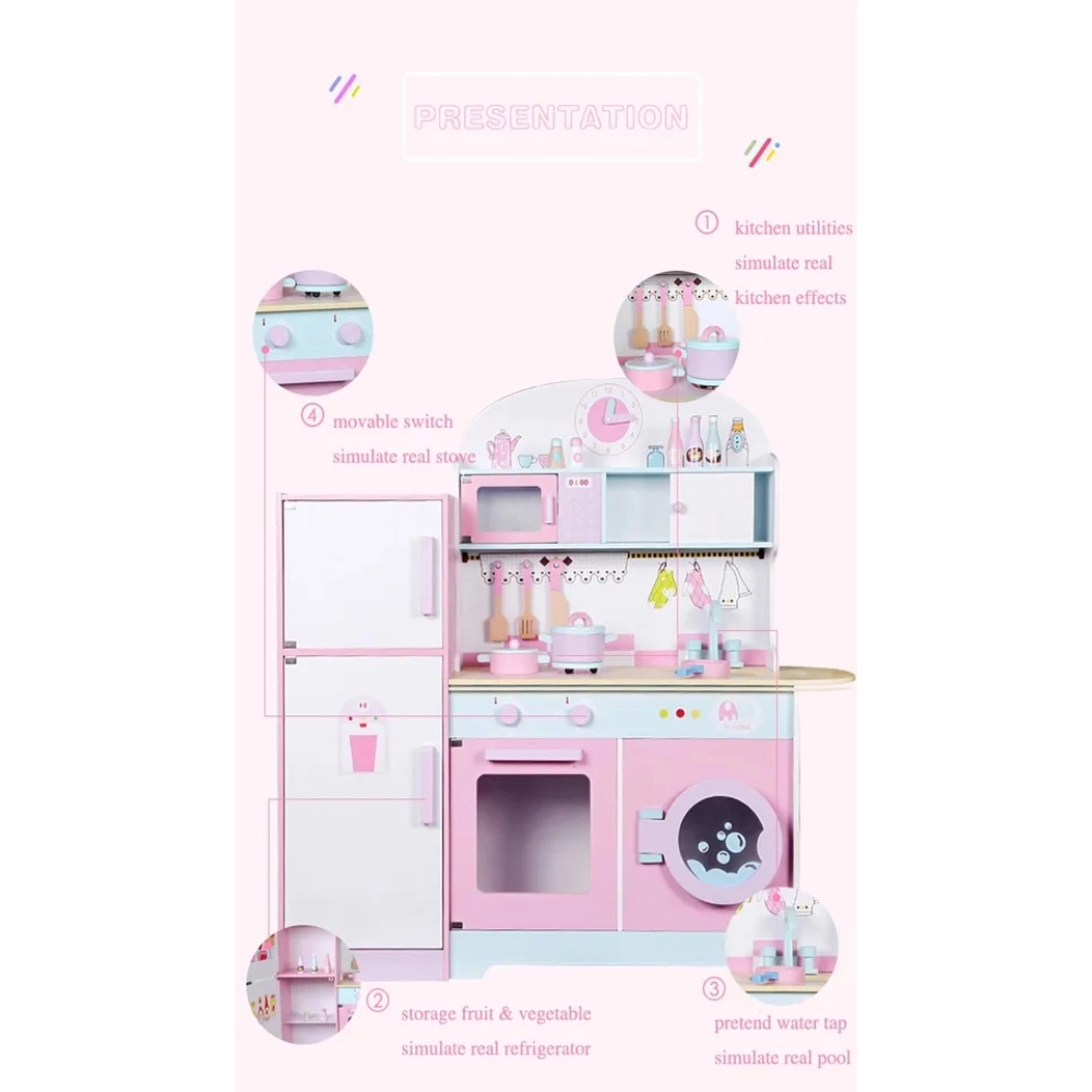 Kids Wooden Kitchen Playing Toy Set (GF-MSN18023)