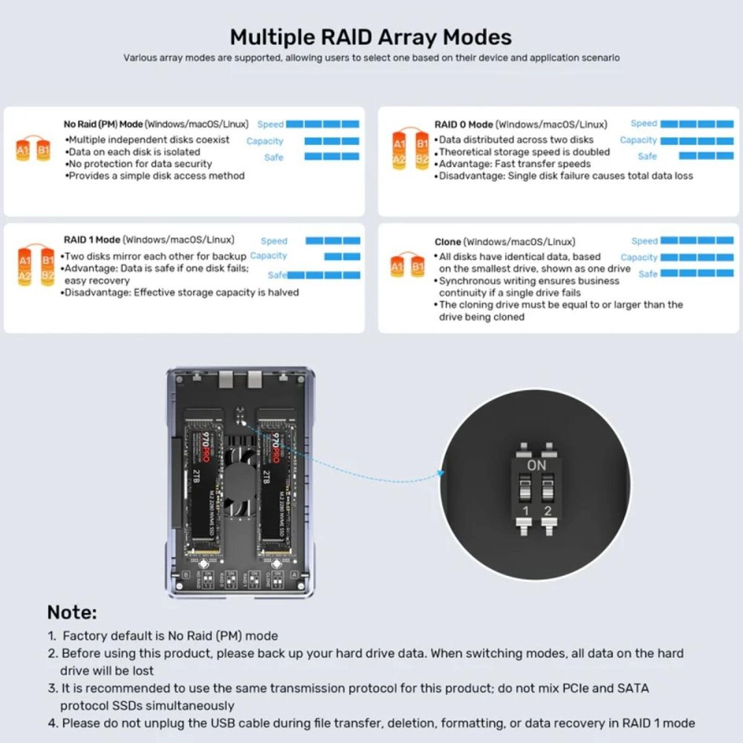 SolidForce SSD Enclosure - USB-C M.2 SSD SATA PCIe 2230/2242/2260/2280