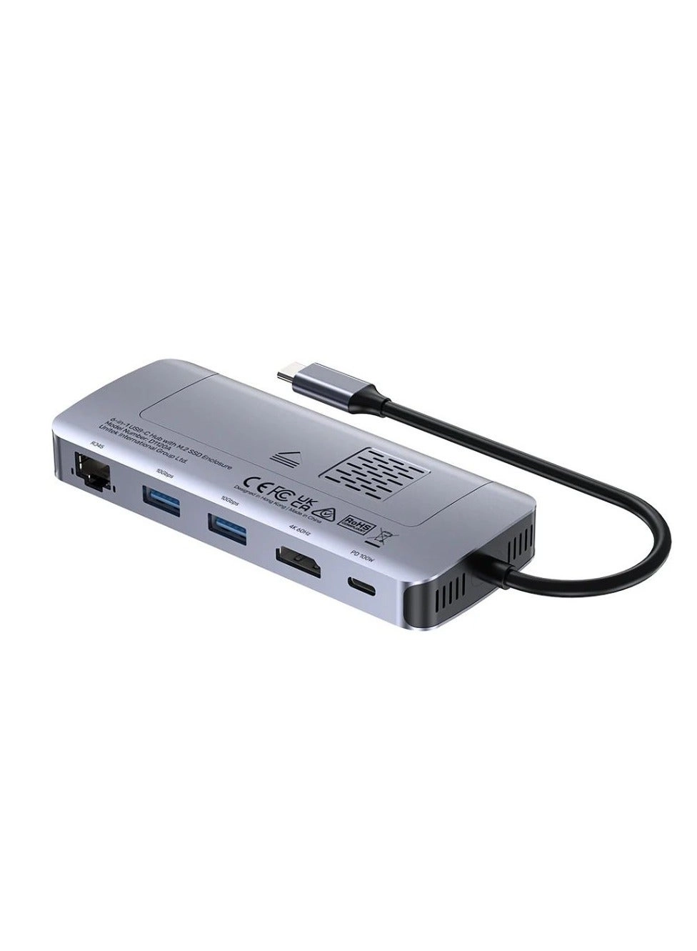 6-in-1 USB-C Hub - Built-in M.2 SSD Enclosure 4K HDMI