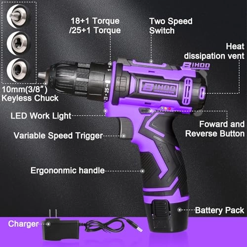 Cordless Drill - 20v 2000mah 25+1 Torque
