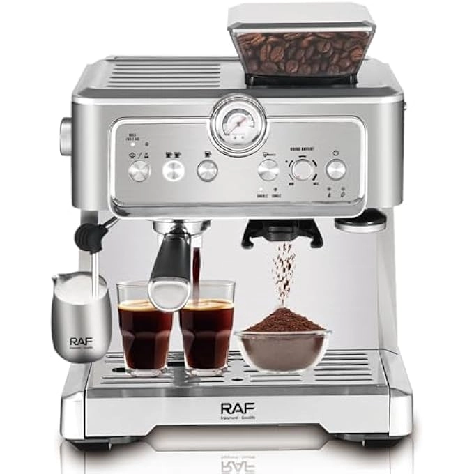 Professional Barista - Built-in Grinder Milk Frother Twin Brewing Cycle