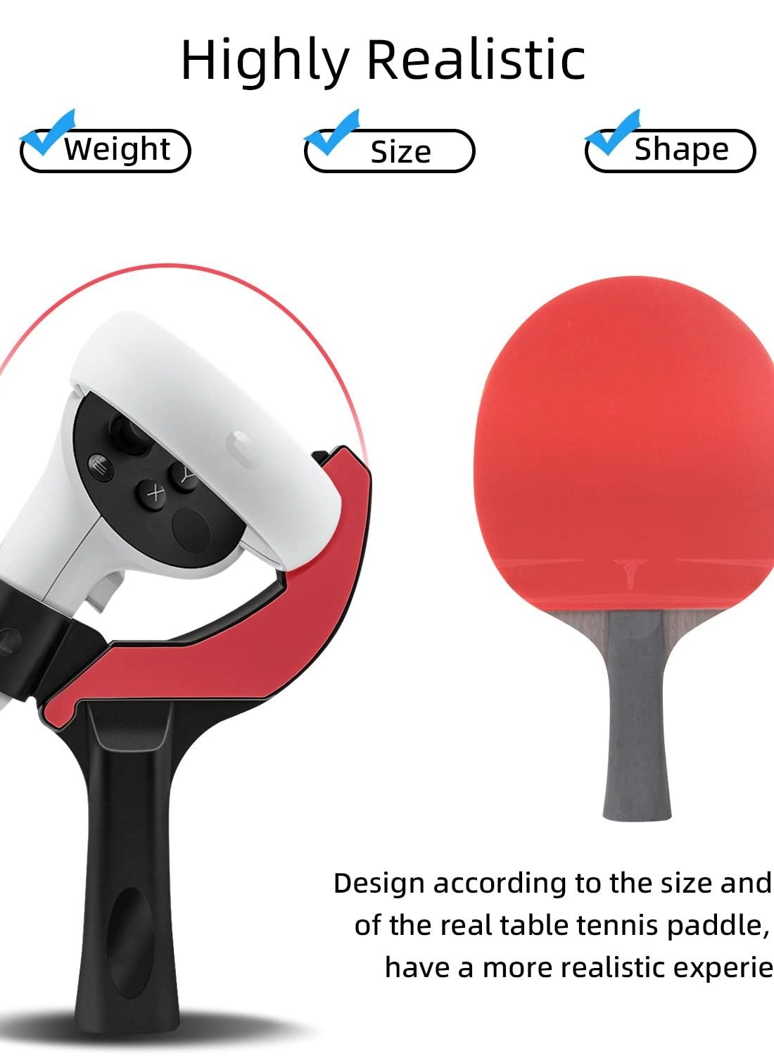Table Tennis Paddle Grip Handle - Oculus Quest 2