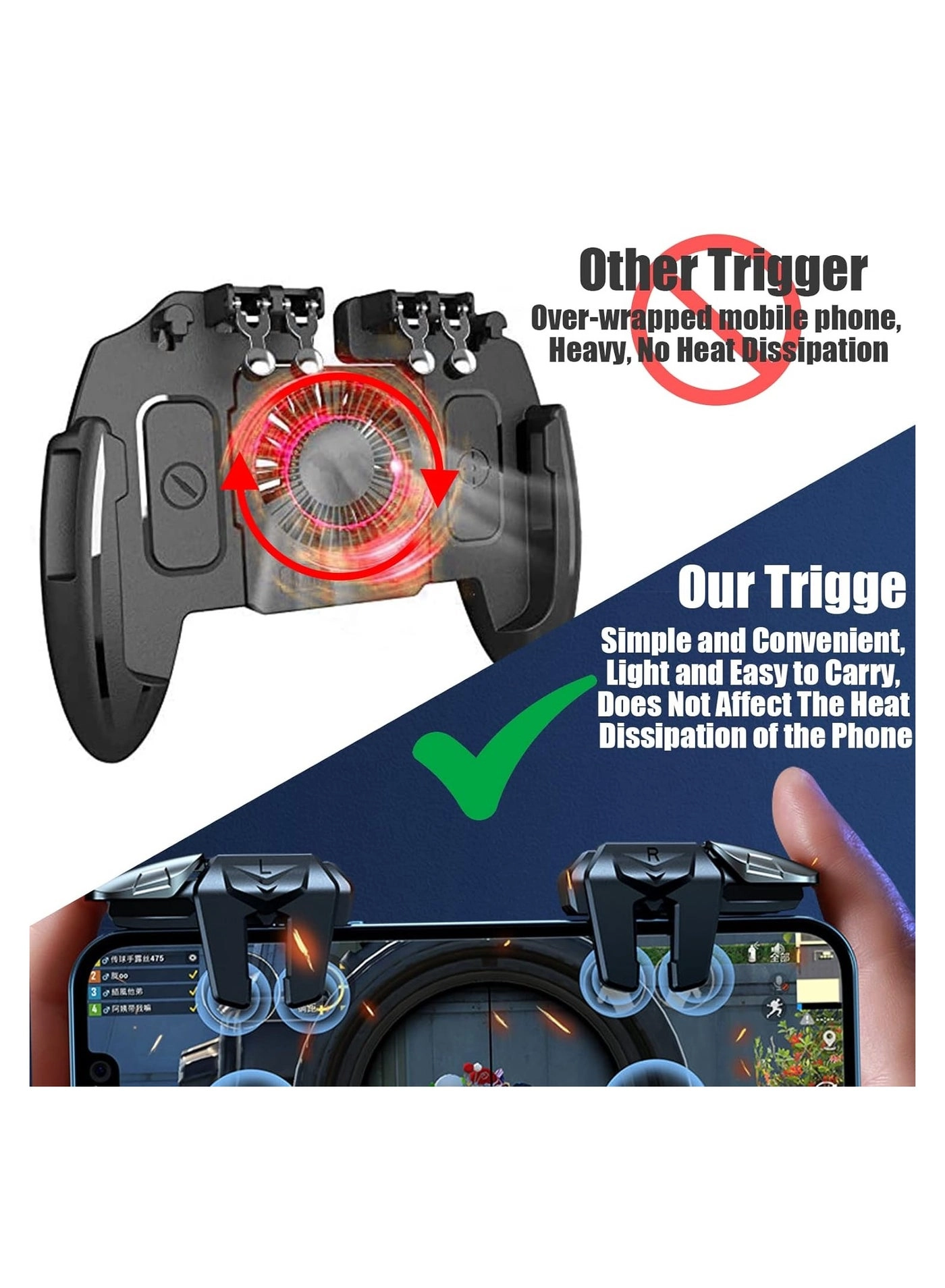 6 Trigger Mobile Controller - Pubg Call of Duty Fortnite Knives Out Rules of Survival
