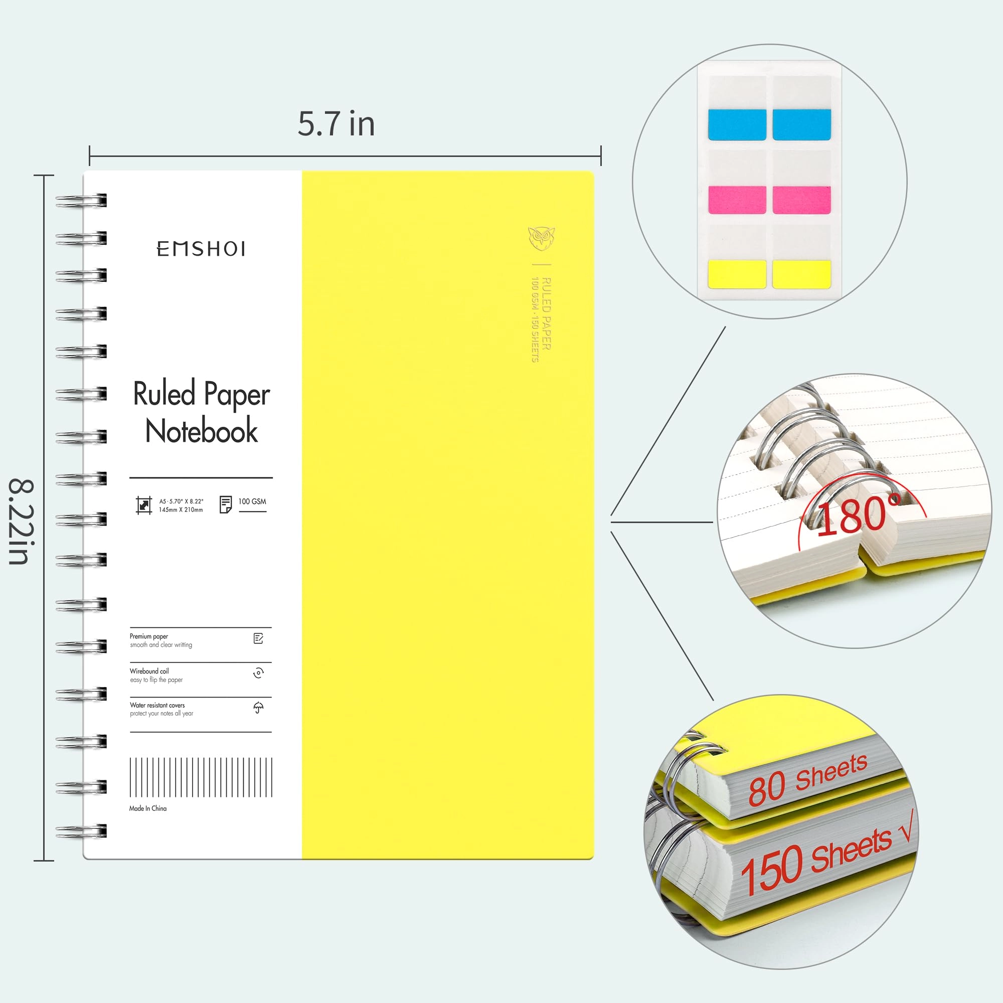 Notebook A5 Spiral - Lined 150 Sheets