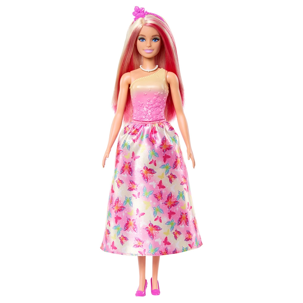 Barbie Dreamtopia Princess Doll - Pink and Blonde Fantasy Hair Butterfly-Print Skirt Ages 3+