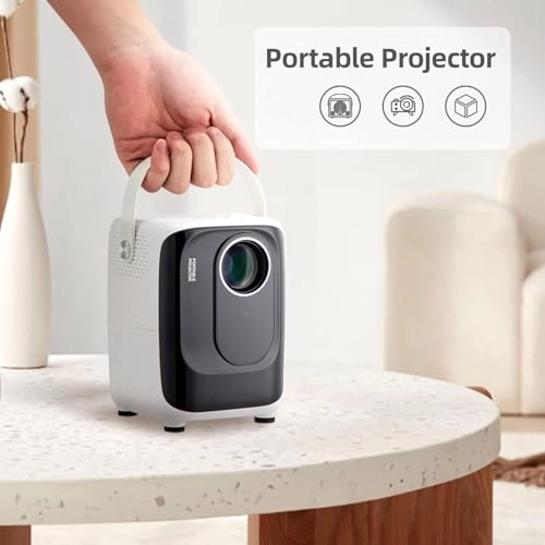 Portable Mini Projector For Home Theater, HD 1080P 5G WiFi Bluetooth Projector For Outdoor Movies, 4K Supported, Android TV 10.0, 200" Display Home Video Projector Compatible With iOS/Android/HDMI
