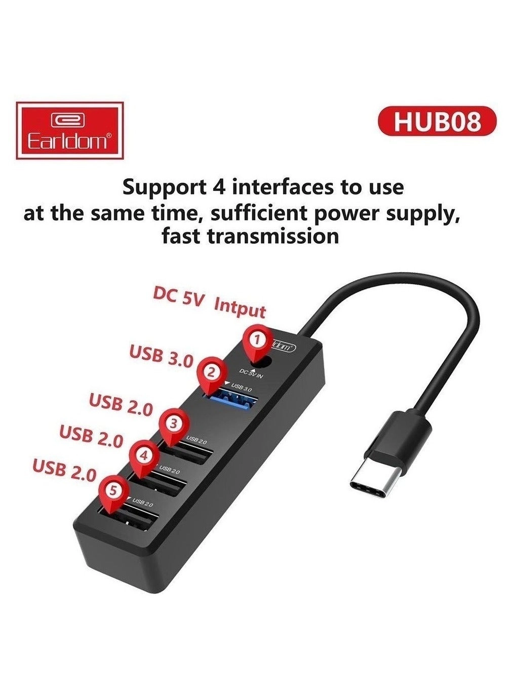 USB 3.0 Hub - 4-Port 5Gbps